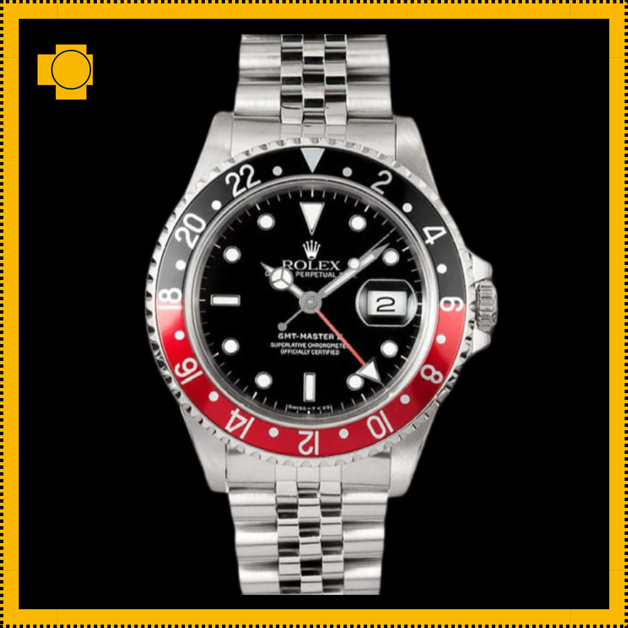 Rolex GMT-Master II “Coke” – Ref. 16710 in Oystersteel with Black & Red Bezel  with Jubilee Bracelet